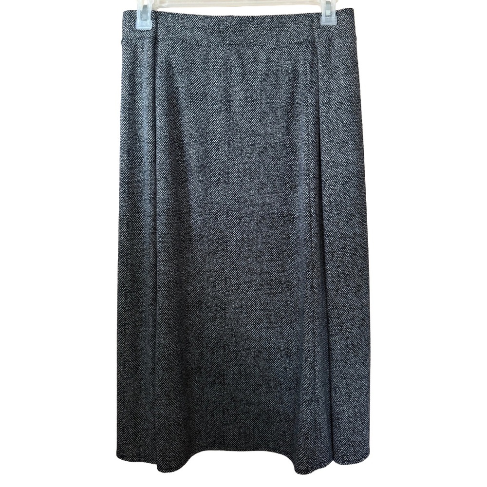 Lands End A Line Pull On Skirt Black/White Tweed Pattern Size 2X 20W-22W